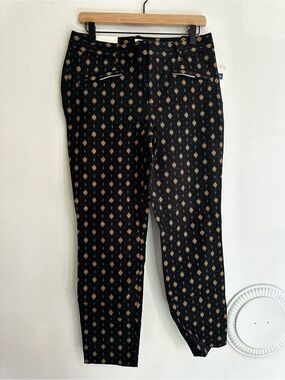 GAP Black Chinos with Tan Diamond Print